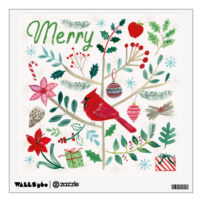 Cheerful Holiday - Merry Wall Decal (Front)