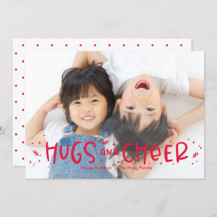Cheerful Hug Editable Color Holiday Photo Card