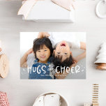 Cheerful Hug Editable Color Holiday Photo Card<br><div class="desc">Celebrate the season with this modern and stylish card from Berry Berry Sweet. Matching items and more design options are available at our store: www.berryberrysweet.com. Design colors can be customized! Click "Customize Further" to change the design colors.</div>