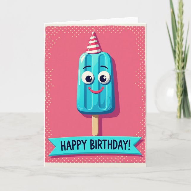 Cheerful Ice Pop Birthday Card (Front)