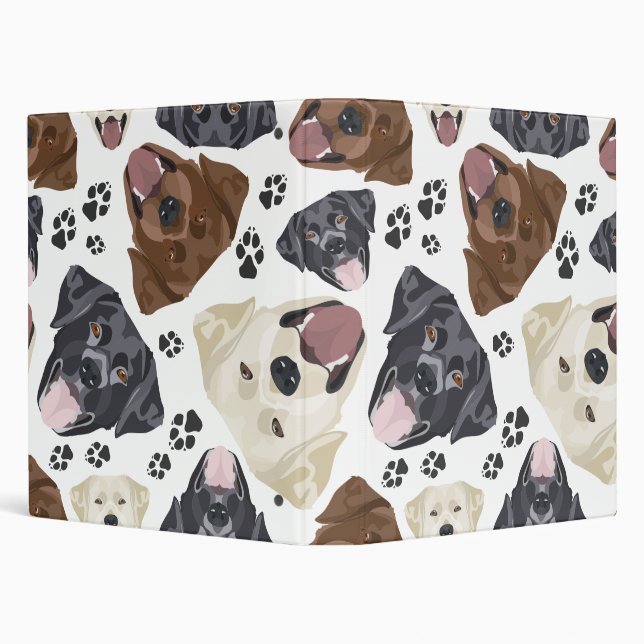 Cheerful Illustration Labrador 3 Ring Binder (Background)