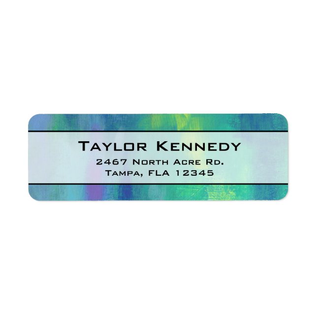 Cheerful Impressionist Abstract in Green and Blue Label (Front)