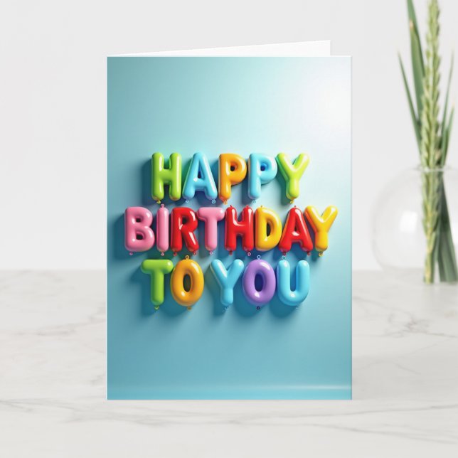 Cheerful Inflatable Birthday Card (Front)