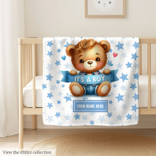 Cheerful It’s a Boy Blanket for Baby Boy Gift