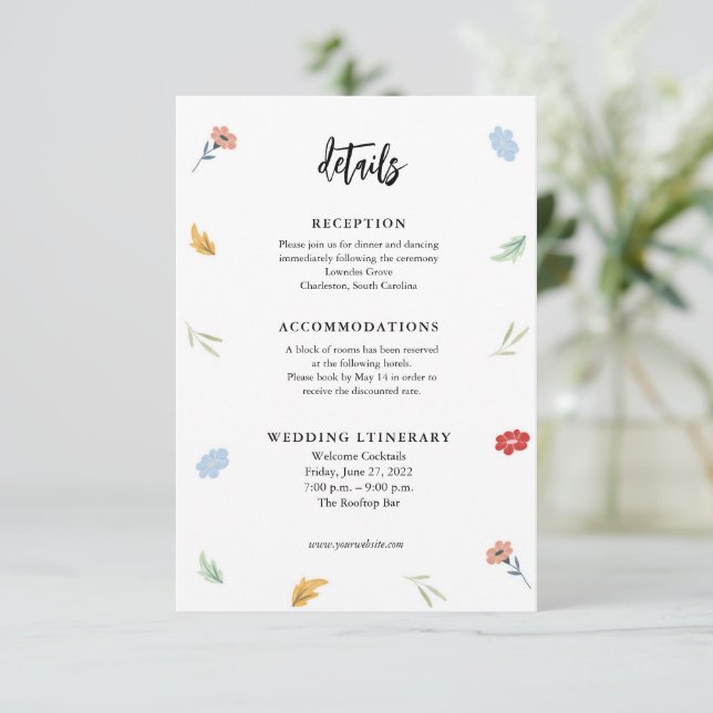 Cheerful Joyful Colorful Wedding Enclosure cards (Standing Front)