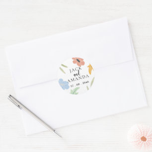 Cheerful Joyful Colorful Wedding Packaging Sticker