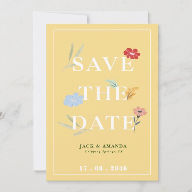 Cheerful Joyful Colorful Wedding save the dates Invitation (Front)