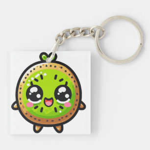Cheerful Kawaii Kiwi - Cute Smiling Fruit Keychain