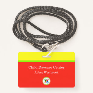 Cheerful Kids Daycare Logo Template Name Badges