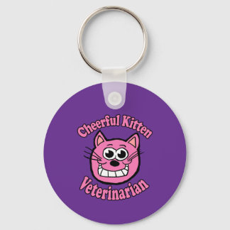 Cheerful Kitten Veterinarian Keychain