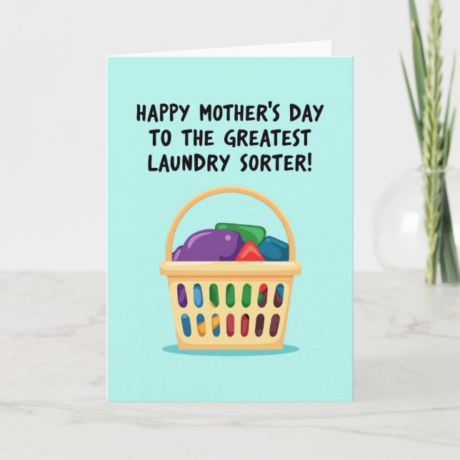 Cheerful Laundry Basket Card (Front)