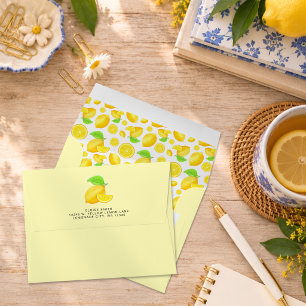 Cheerful Lemon Citrus Pattern Envelope