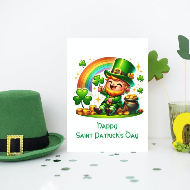 Cheerful Leprechaun: Saint Patrick's Day Festive  Holiday Card (Creator Uploaded)