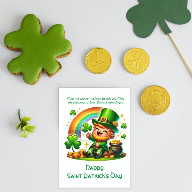 Cheerful Leprechaun: Saint Patrick's Day Festive  Holiday Card (Creator Uploaded)