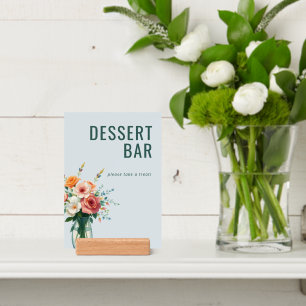 Cheerful Light Blue Floral Illustration Holder