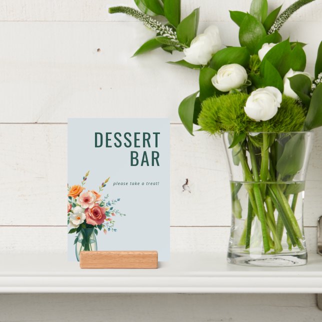Cheerful Light Blue Floral Illustration Holder (Insitu 4)