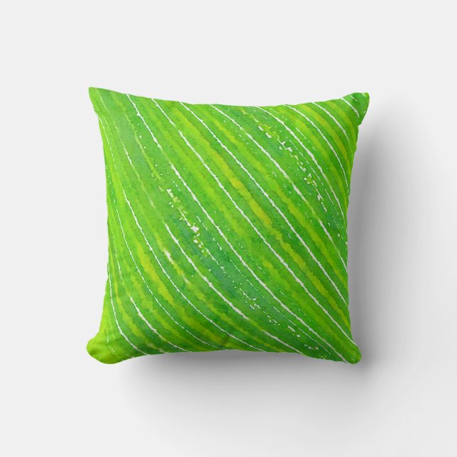 Cheerful Lime Green Abstract Throw Pillow (Front)
