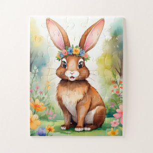 Cheerful little brown bunny 1, Easter Jigsaw Puzzle
