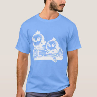 Cheerful Little Cute Birds In Cartoon Style family T-Shirt