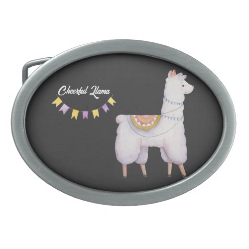 Cheerful Llama  Belt Buckle