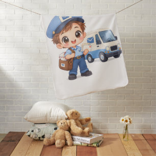 Cheerful Mail Carrier Baby Blanket