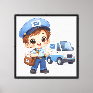 Cheerful Mail Carrier Canvas Print