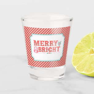 Cheerful Merry & Bright Christmas Shot Glass