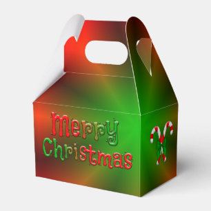 Cheerful Merry Christmas & Candy Canes Favor Boxes