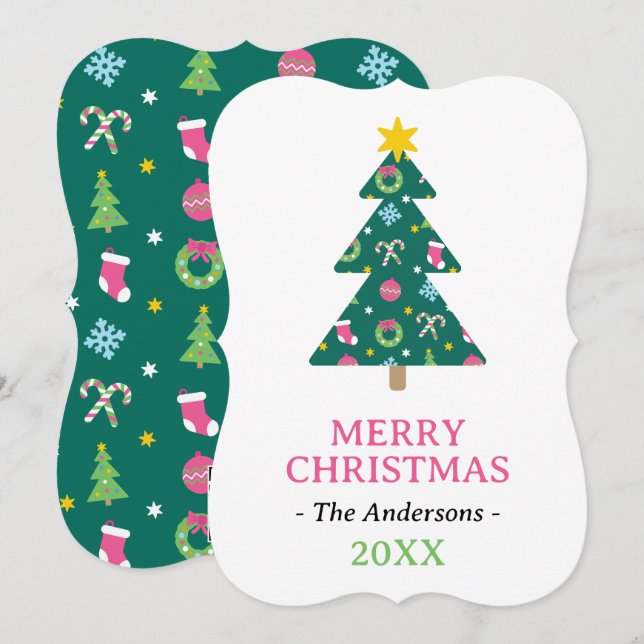 Cheerful merry Christmas Holiday Card (Front/Back)