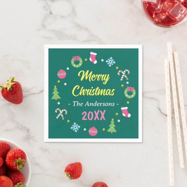 Cheerful merry Christmas Napkins (Insitu)