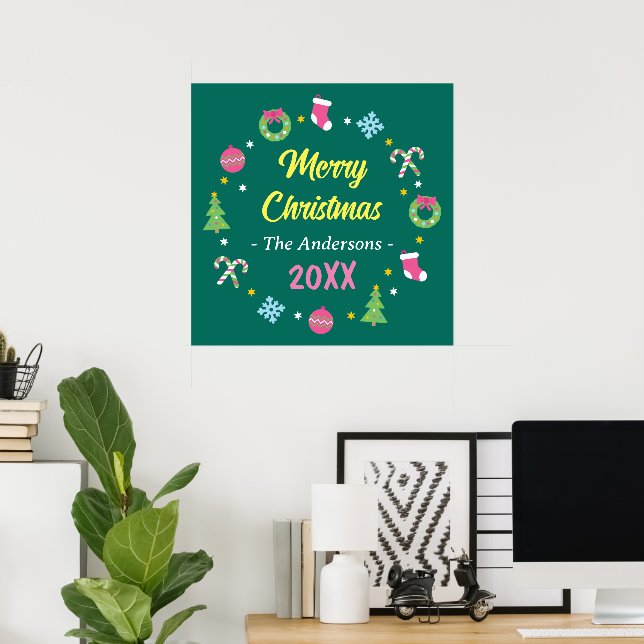 Cheerful merry Christmas Poster (Home Office)