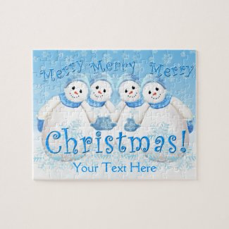 Cheerful Merry Christmas Snowmen