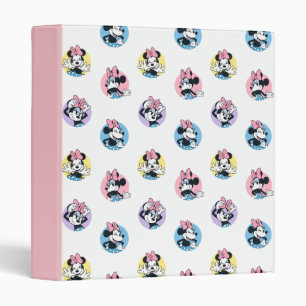 Cheerful Minnie Mouse Polka Dot Pattern 3 Ring Binder