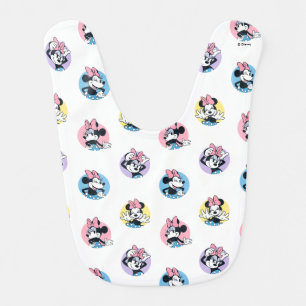 Cheerful Minnie Mouse Polka Dot Pattern Baby Bib