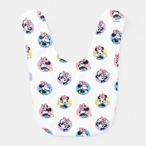 Cheerful Minnie Mouse Polka Dot Pattern Baby Bib