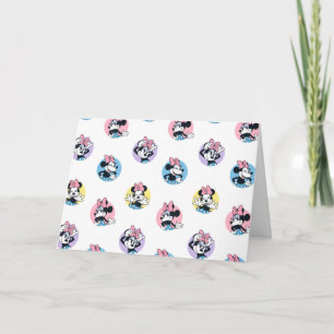 Cheerful Minnie Mouse Polka Dot Pattern Card