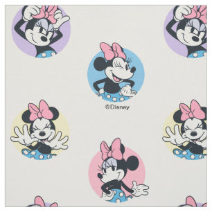 Cheerful Minnie Mouse Polka Dot Pattern Fabric