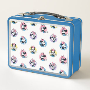 Cheerful Minnie Mouse Polka Dot Pattern Metal Lunch Box