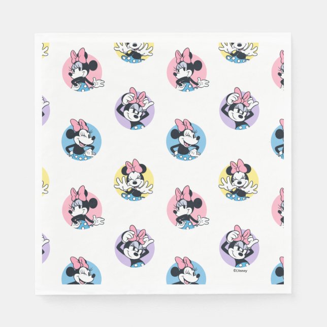 Cheerful Minnie Mouse Polka Dot Pattern Napkins (Front)
