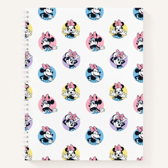 Cheerful Minnie Mouse Polka Dot Pattern Notebook (Front)