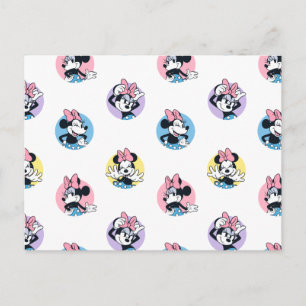 Cheerful Minnie Mouse Polka Dot Pattern Postcard
