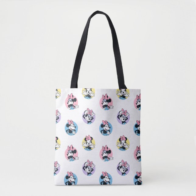 Cheerful Minnie Mouse Polka Dot Pattern Tote Bag (Front)