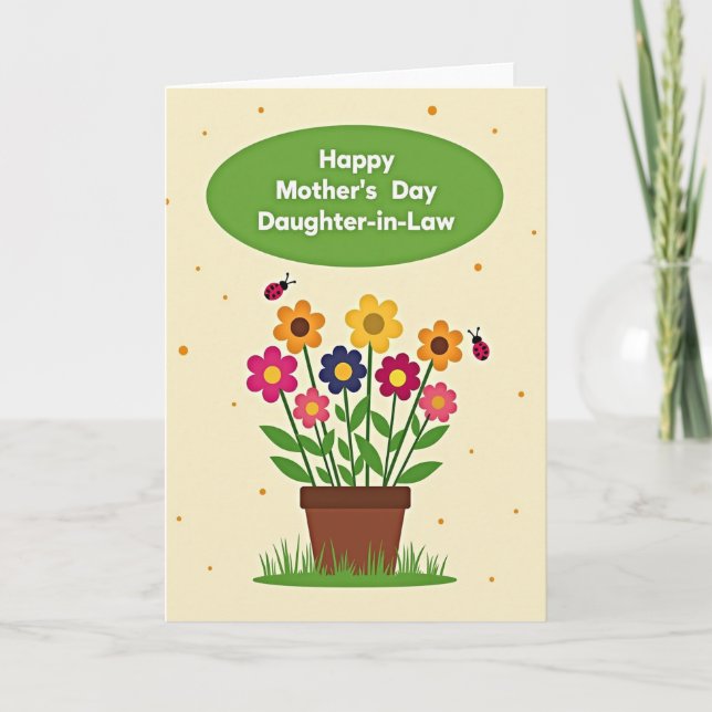 Cheerful Moms Day Bouquet Card (Front)