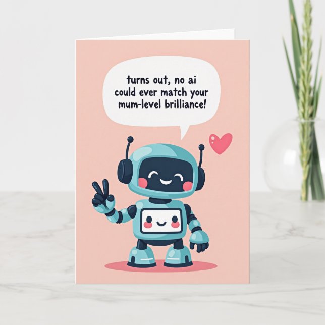 Cheerful Mothers Day Automaton Card (Front)