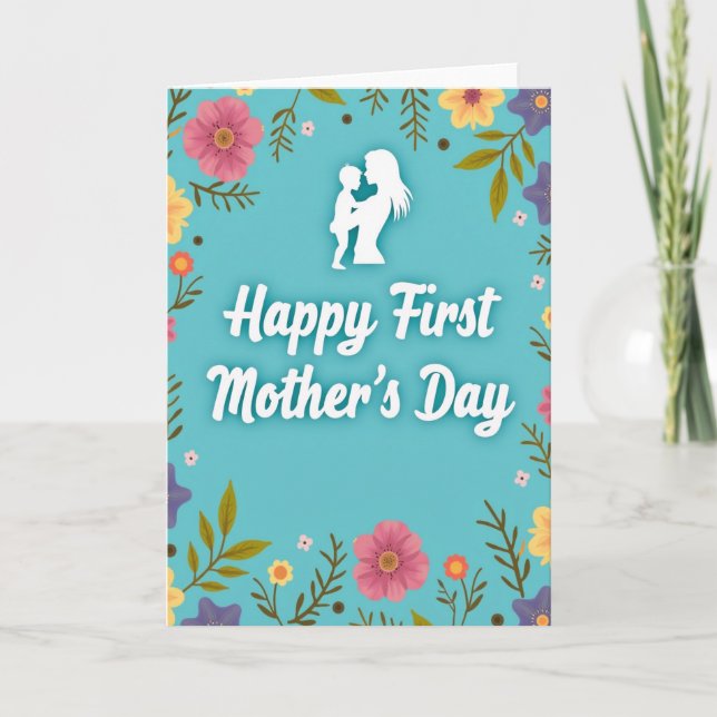Cheerful Mothers Day Floral Card (Front)