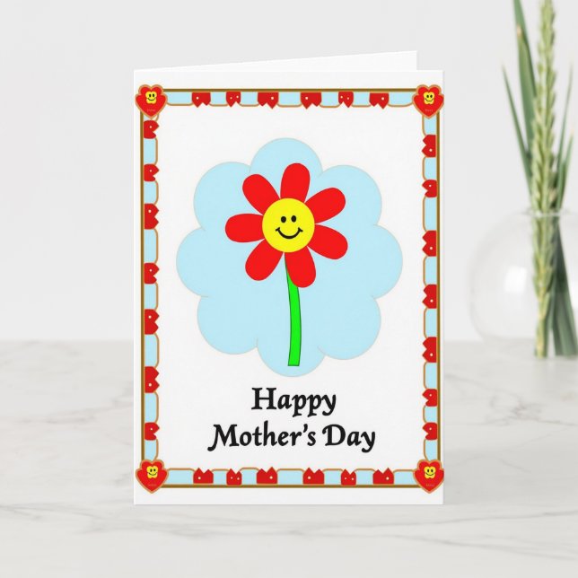 Cheerful Mothers Day Icon Card (Front)