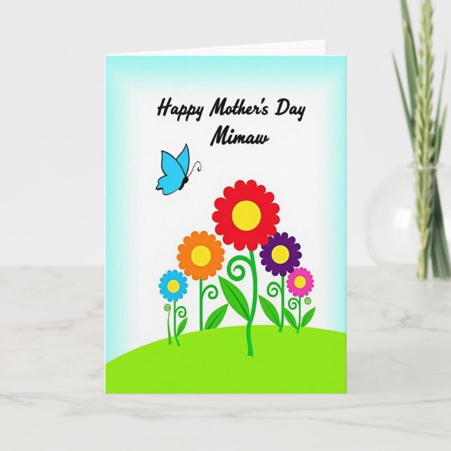 Cheerful Mothers Day Scene Card (Front)