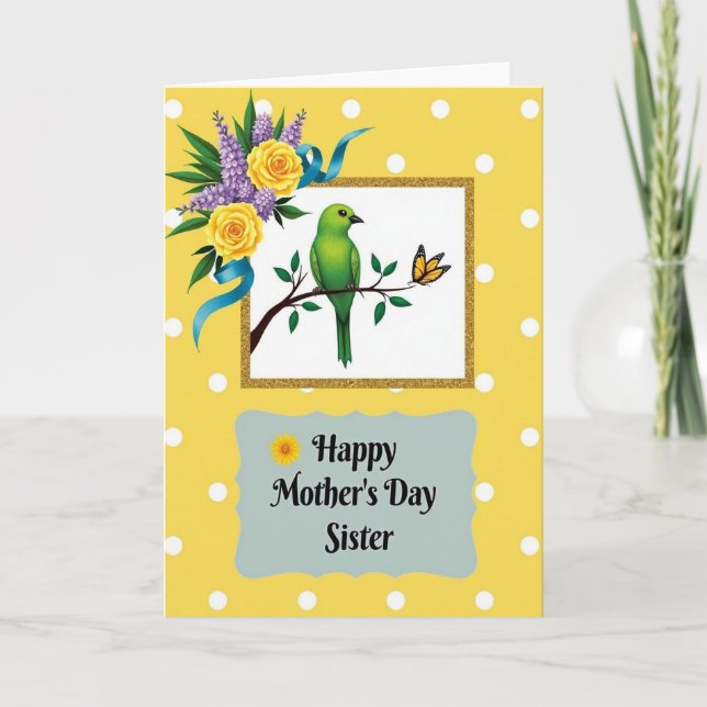 Cheerful Mothers Day Sister Card (Front)