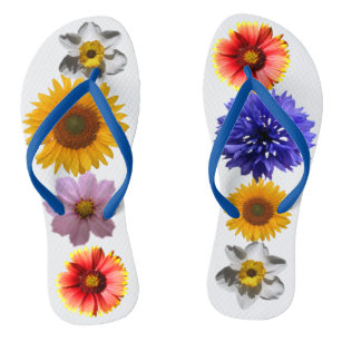 Cheerful Multicolor Flower Flip Flops