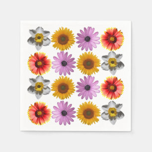 Cheerful Multicolor Flower Pattern Napkins